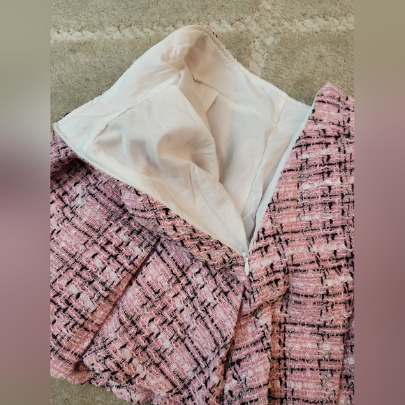 Pink Tweed Skirt With Shorts Shein XS Size 2 - Picture 8 of 8